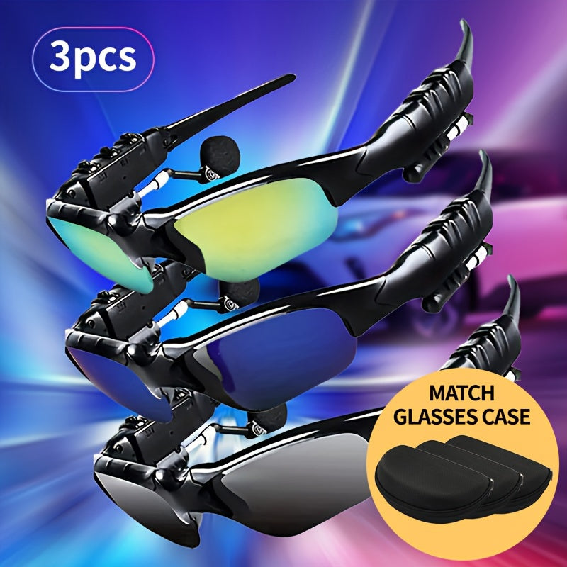 2pcs/3pcs Resistant Sport Glasses With Wireless Headset - Perfect For Cycling, Driving, Fishing, Travel And Outdoor Activities Beauty World Shop