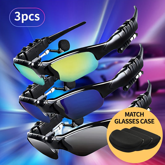 2pcs/3pcs Resistant Sport Glasses With Wireless Headset - Perfect For Cycling, Driving, Fishing, Travel And Outdoor Activities Beauty World Shop