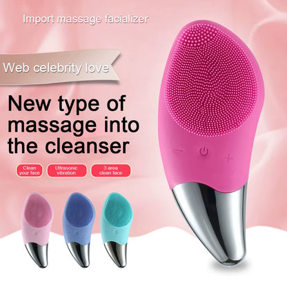 Waterproof Facial Cleansing Brush for Men & Women Rechargeable Exfoliating Electric Face Scrubber Cleanser Brush