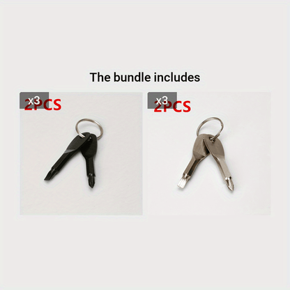 2pcs Mini Screwdriver Keychain - Compact, Portable Metal Tool for Everyday Use Beauty Fashion