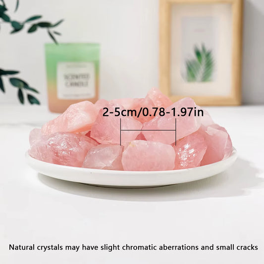 50G/Bag Natural Rose Quartz Raw Stone Pink Rough Pink Quartz Unpolished Home Garden Decoration Ornaments