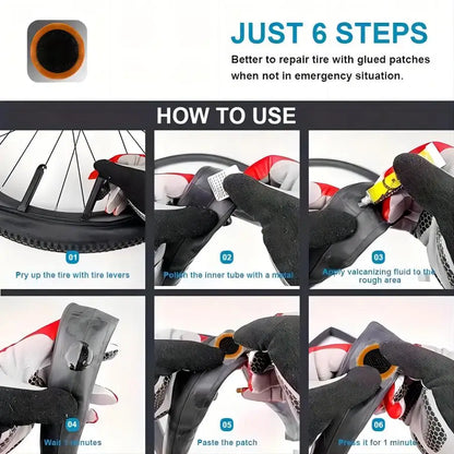 Bike Tire Repair Kit-Patches,Tire Flim,Grinding Film,Crowbar,Multifunctional Tools for Cycling Tire Patch Repair Kit