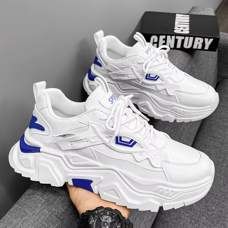 Men Thick Soled Casual Shoes Lace up Comfortle Breathle Suitle Outdoor Sports Running Shoes in All Seasons﻿