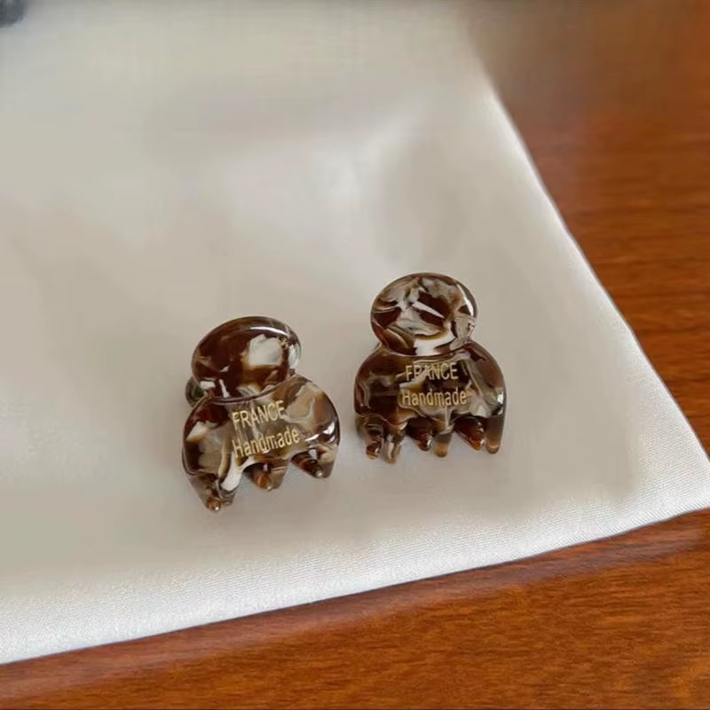 2Pcs/Set Mini 2Cm Acetate Small Hair Claw Side Pins Acetate Hair Crabs for Girls Cute Hairpin Clips Women Hair Accessories