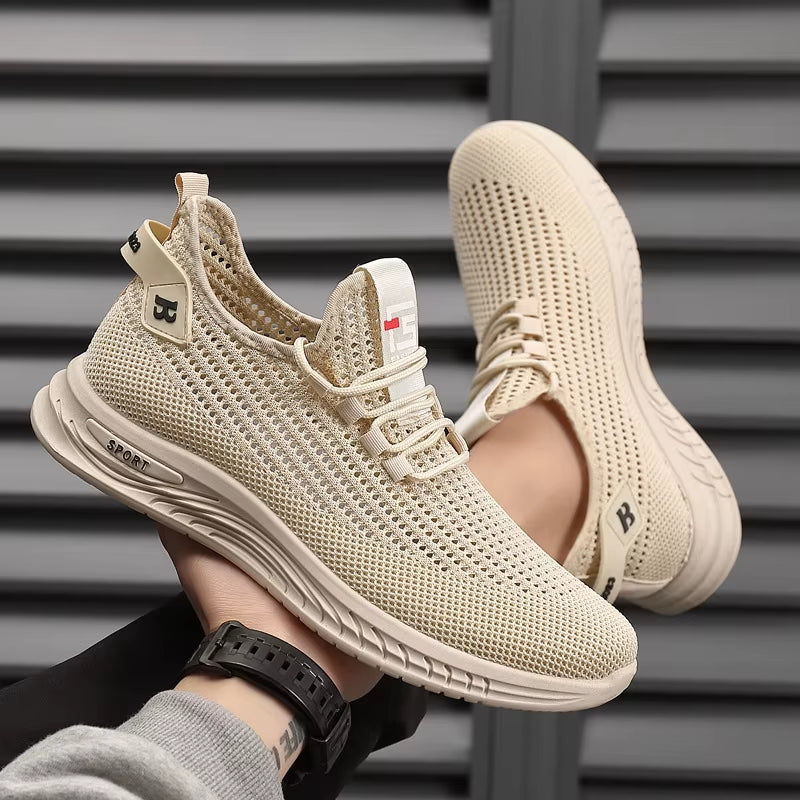 Oulylan Men'S Sneakers Classic Casual Shoes Breathable Mesh Running Sneakers without Laces Lightweight Men Shoes 2025 Summer New