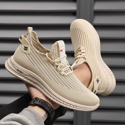 Oulylan Men'S Sneakers Classic Casual Shoes Breathable Mesh Running Sneakers without Laces Lightweight Men Shoes 2025 Summer New