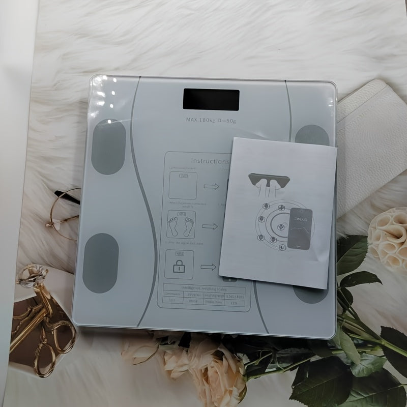 UAEIUI Smart Digital Bathroom Scale, Battery-Powered, Wireless, Non-Rechargeable, with Body Fat Monitoring for Home Use, for Women, Men Beauty Fashion