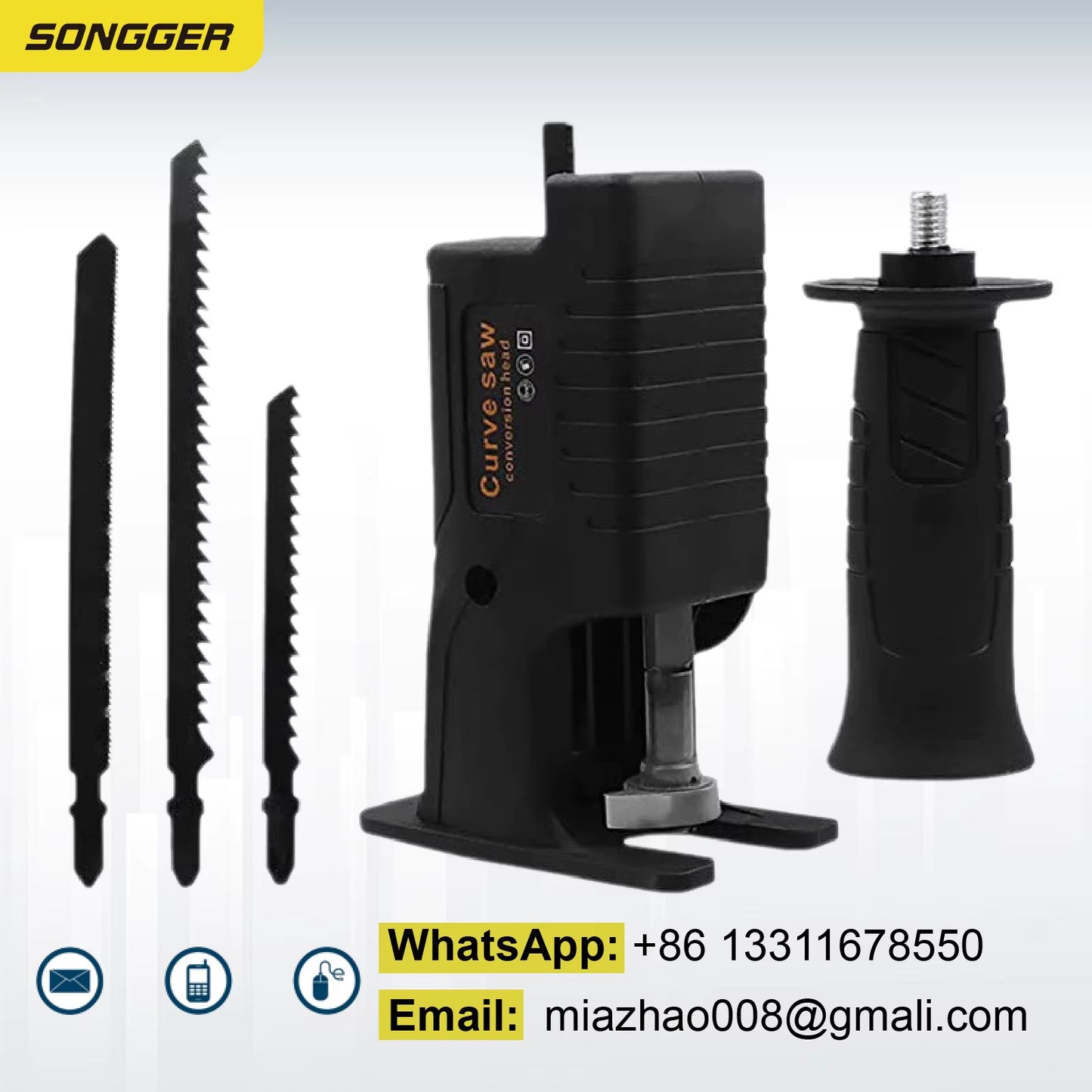 Electric Drill to Chainsaw Converter Accessory Kit ‑ Heavy Duty Alloy Blade for Wood Metal Plastic Sawing Tool Adapter