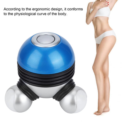 Mini Portable Hand Held Body Vibrating Massager with LED Light for Head Neck Legs Pain Release(Red )