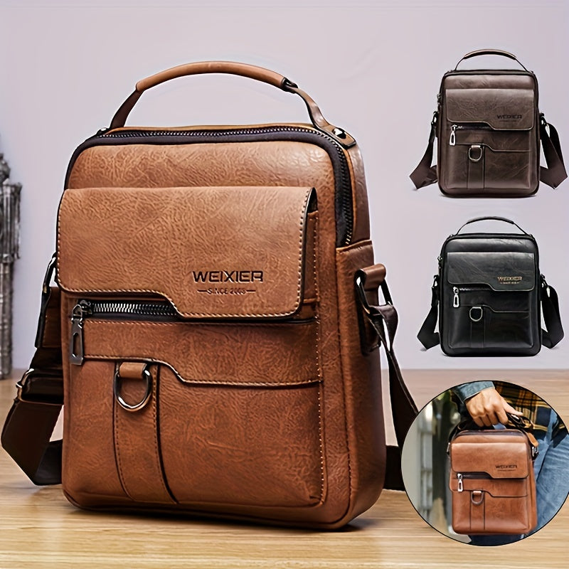 Fashionable High-End Vintage Shoulder Bag, Vertical Business Versatile Casual Crossbody Commuter Messenger Bag Beauty Fashion