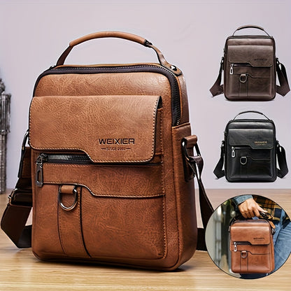 Fashionable High-End Vintage Shoulder Bag, Vertical Business Versatile Casual Crossbody Commuter Messenger Bag Beauty Fashion