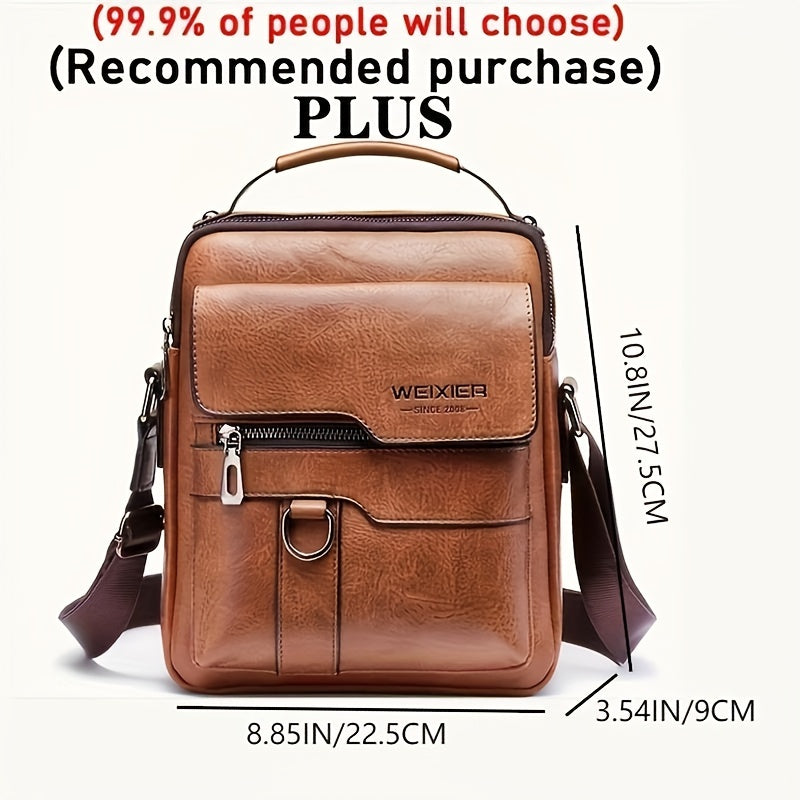 Fashionable High-End Vintage Shoulder Bag, Vertical Business Versatile Casual Crossbody Commuter Messenger Bag Beauty Fashion