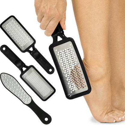 3pcs Foot Files, Feet Scraper for Dead Skin, Heel Grater, Callus Remover Scrubber Tool, Rasp for Cracked Heels - Stainless Steel Pedicure Filer for Men & Women, Use on Wet or Dry Skin Beauty World Shop