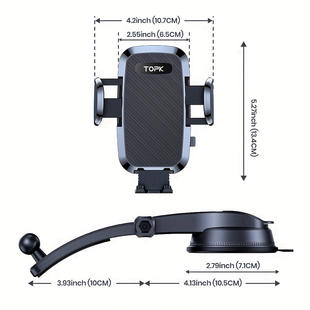 [Upgraded Phone Holder] Upgraded Handsfree Car Phone Holder Mount | Phone Holder for Car Dashboard | Compatible with iPhone Android Beauty Fashion