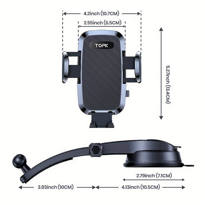[Upgraded Phone Holder] Upgraded Handsfree Car Phone Holder Mount | Phone Holder for Car Dashboard | Compatible with iPhone Android Beauty Fashion