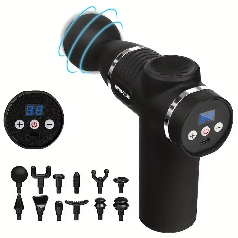 Mini Massage Gun Fascia Machine Muscle Relaxation Vibrating Gun Rod Percussion Massage Fitness Equipment Neck Grab Fascia Gun