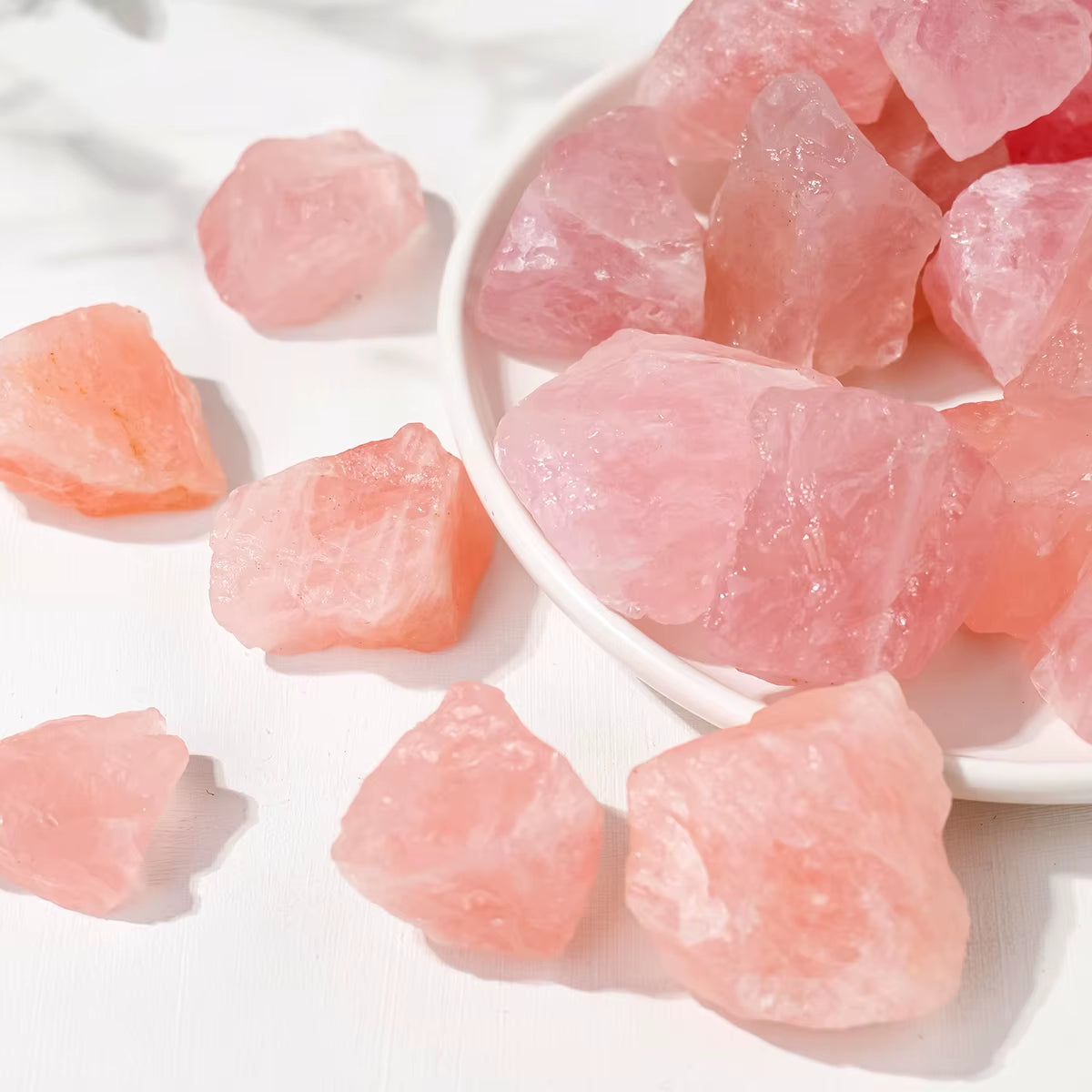 50G/Bag Natural Rose Quartz Raw Stone Pink Rough Pink Quartz Unpolished Home Garden Decoration Ornaments