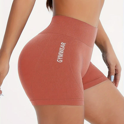 [Breathable High-Waist Gym Shorts] Women's High-Waist Gym Shorts, Breathable Running Cycling Yoga Shorts, Tummy Control Athletic Compression Fit, Sport Style