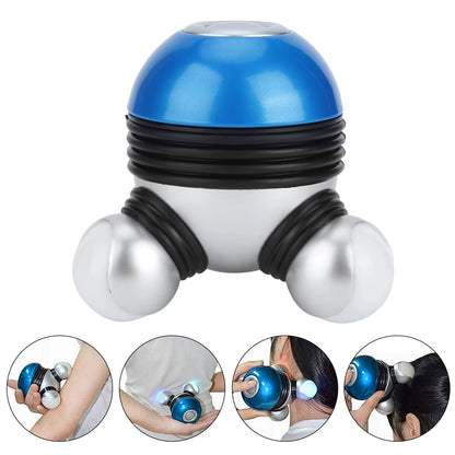 Mini Portable Hand Held Body Vibrating Massager with LED Light for Head Neck Legs Pain Release(Red )