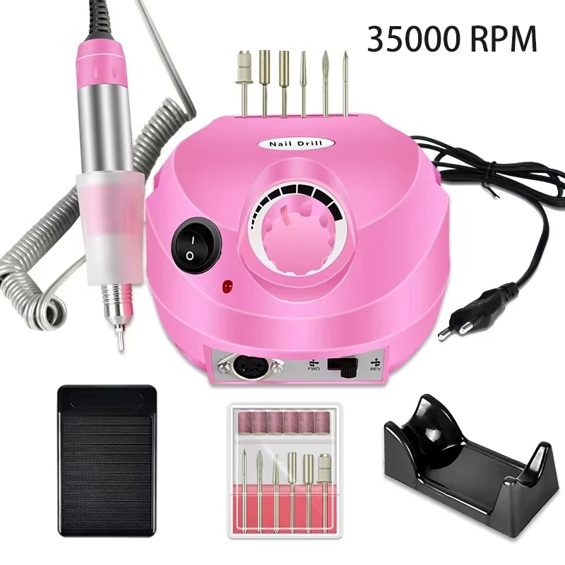 35000RPM Electric Nail Drill Professional Manicure Machine Nail Sander with Nail Drill Bits Portable Nail Salon Nail Files Kit