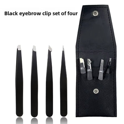 4Pcs Face Hair Removal Beautfy Makeup Tool Eyebrow Tweezers Rose Gold Pincet Clips Stainless Steel Lash Extension Tweezers