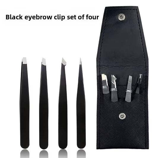 4Pcs Face Hair Removal Beautfy Makeup Tool Eyebrow Tweezers Rose Gold Pincet Clips Stainless Steel Lash Extension Tweezers