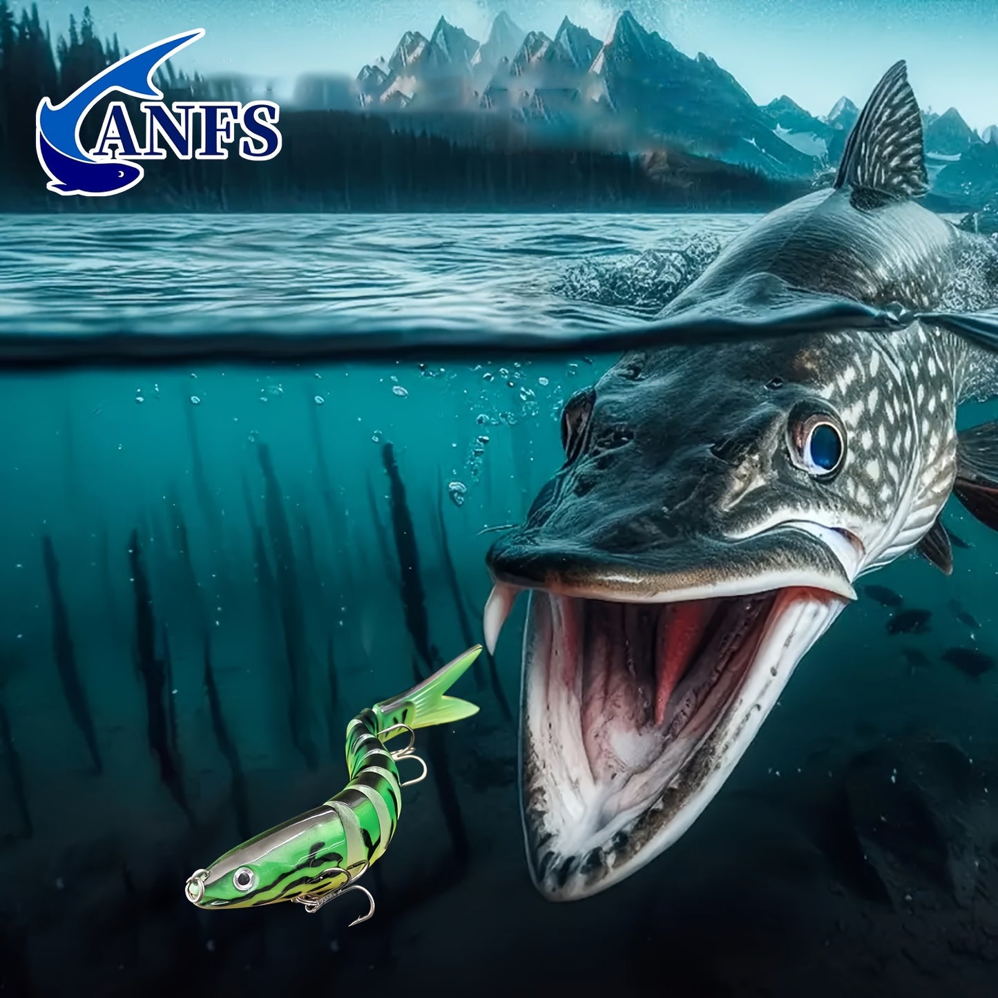 ANFS Multi-Jointed Swimbait Crankbait - Slow-Sinking Bionic Fishing Lure with Multi-Section Joints, ABS Body & Treble Hooks, Freshwater/Saltwater Compatible for Trout, Bass, Pike, Walleye - Realistic Artificial Baits (Multi-C Beauty Fashion