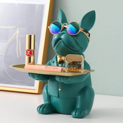 Multi Functional Bulldog Tray Animal Statue Creative Ornament Living Room Bedroom Miscellaneous Storage Home Decoration
