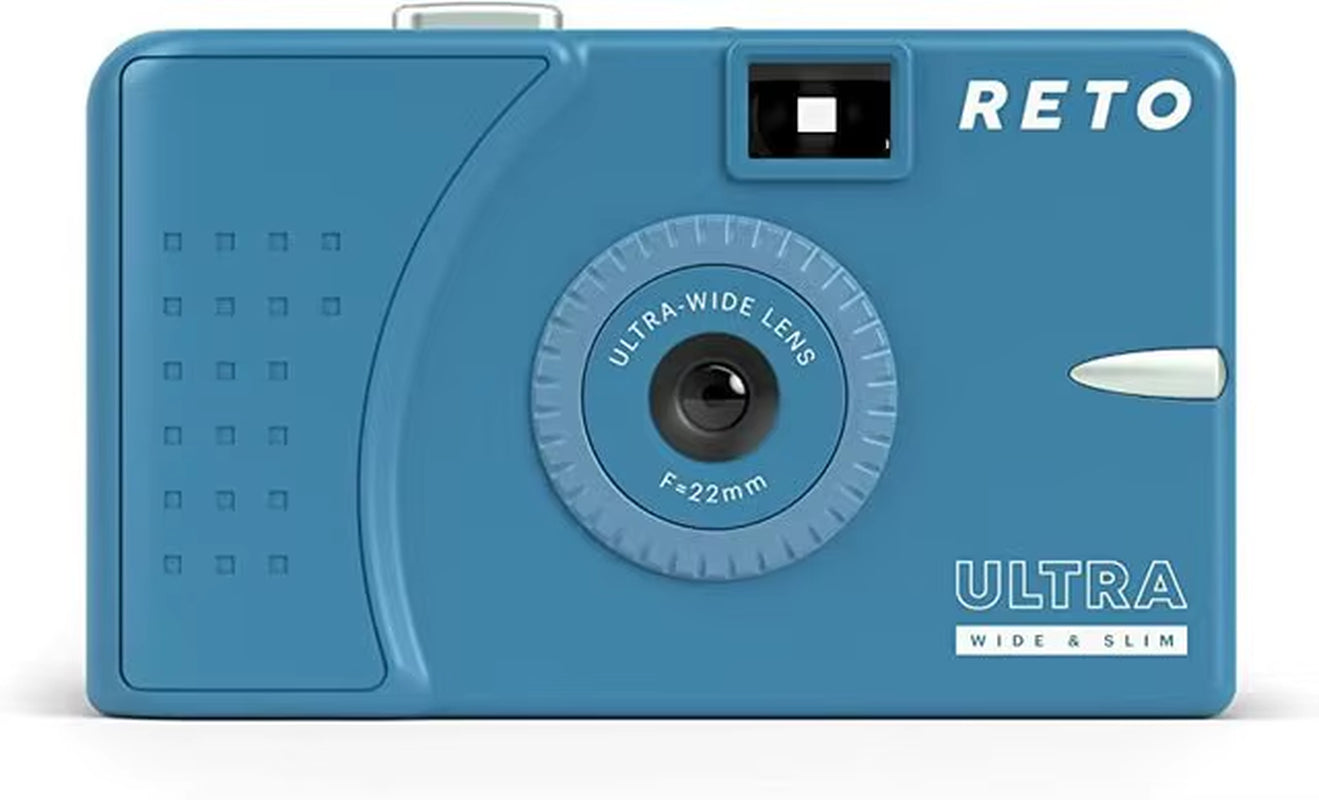 RETO PANO Ultra Film Camera with Flash Full Width Frame Reusable Film Camera - 22Mm Wide Lens 135 Film Camera with Flash