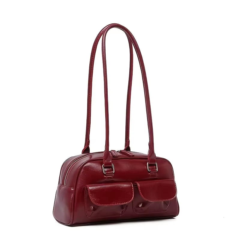 Fashion Armpit Bag, High- Value Versatile Handbag Niche Design Women Tote Shoulder Bag, Retro Pu Leather Purses and Handbags