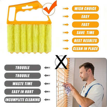 1pc, Washable Window Cleaning Brushes With Microfibers For Effortless Dust Collection And Blinds Cleaning Beauty Fashion