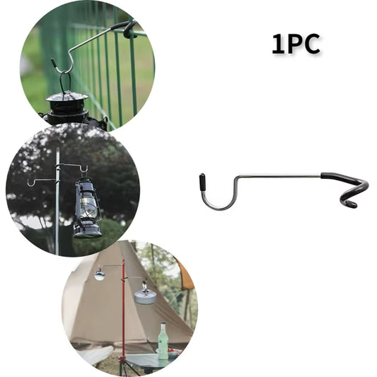Stainless Steel Light Stand Holder Hooks Portable Tent Pole Lamp Hanger Hunting Fishing Lantern Hanger Outdoor Camping Tools