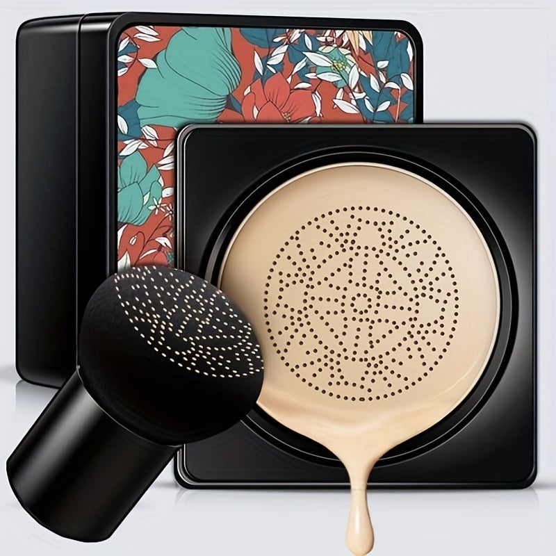 Mushroom Head Foundation BB Cream - Full Coverage, Long-Lasting Moisturizing Concealer for All Skin Types, Natural Nude Finish with Floral Packaging, Longlasting Foundation | Artistic Packaging | Vibrant Design Beauty Fashion