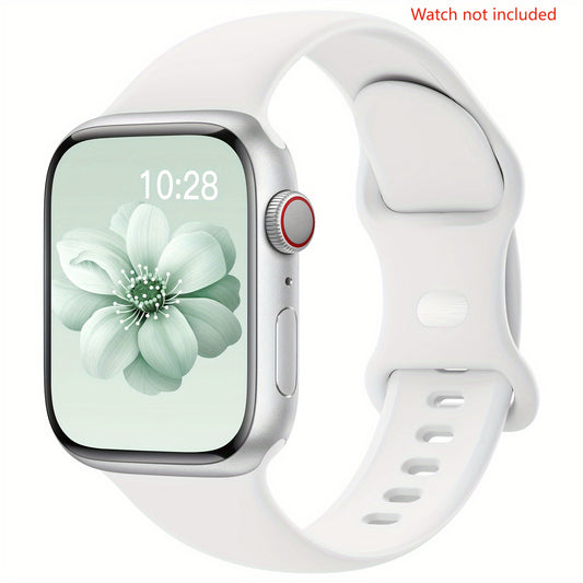 1 Pack Soft Touch Silicone Sport Band - Compatible with Apple Watch 38mm 40mm 41mm 42mm 44mm 45mm 49mm, Stylish Butterfly Clasp Design, Sweat-Resistant, Comfortable Wear for Women and Men, Fits Apple Watch Series 9 Ultra 8 7
