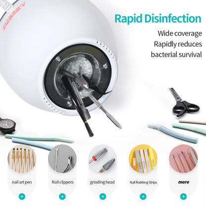 YIKOOLIN 100W Nail Tool Sterilizer Pot High Temperature to Clean Nail Tool Disinfectant Jar Tweezer Disinfectant Container