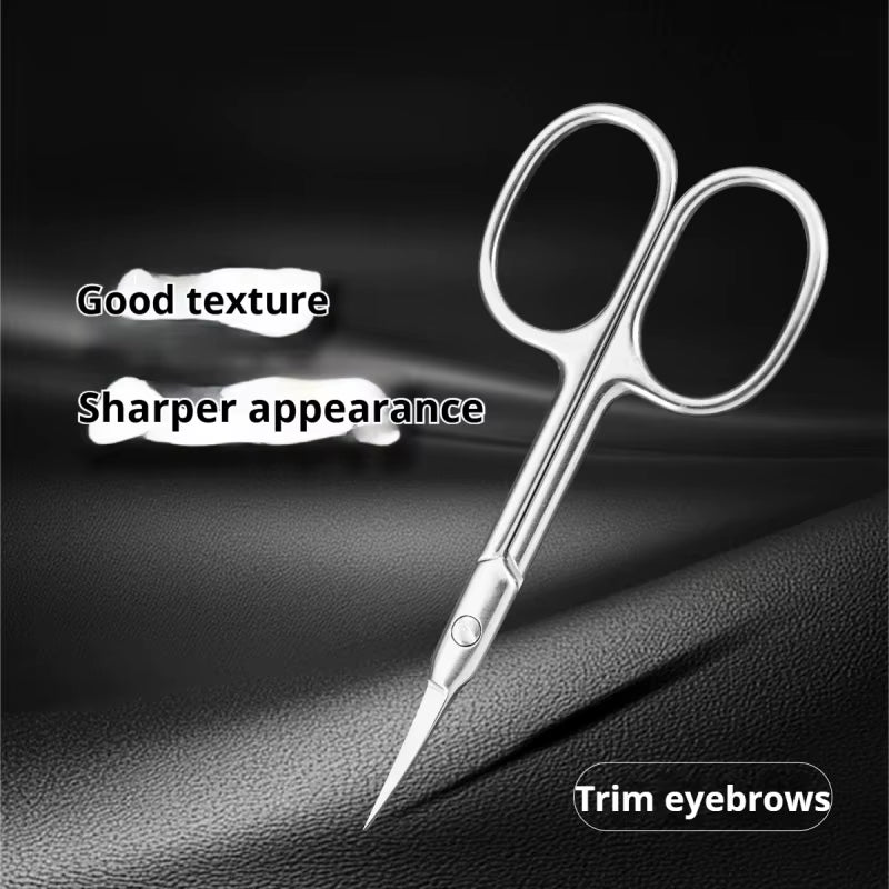 1Pcs 2.5 Thickness Nail Cuticle Scissors Eyebrows/Eyelashes Mustache Multi-Purpose Cuticle Extra Fine Curved-Manicure Scissors