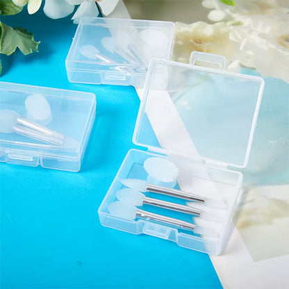 3 Pieces of Soft Silicone Double Head Lip Mask Brush with Sucker Dust Cover Makeup Brushes with Storage Box