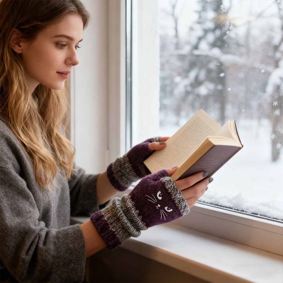 🐱 Cute Women’s Knitted Cat Gloves — For Warm Hands & Free Fingers🧶 mysite