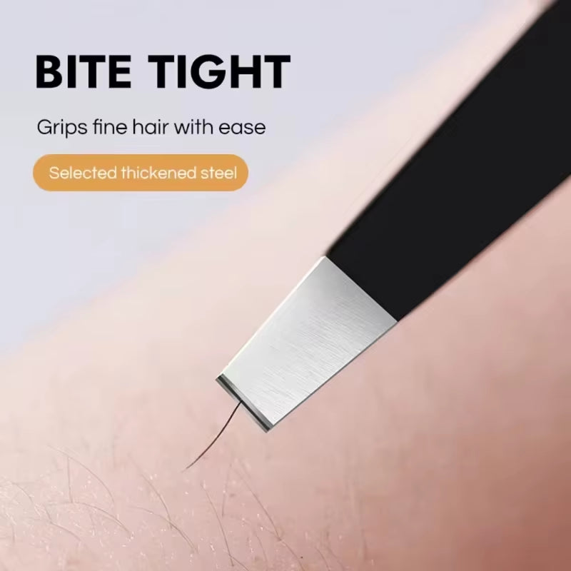 Stainless Steel Eyebrow Tweezers - Precision Hair Removal and Shaping Tool for Women and Men - Durable and Comfortable Grip