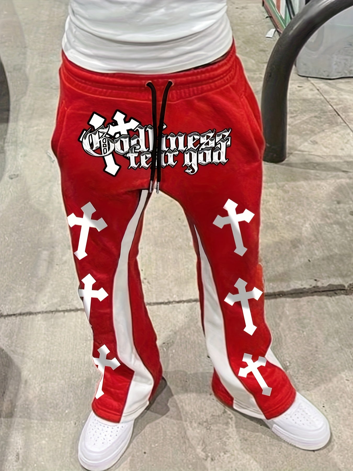 Men's casual solid color jogging pants, Men's drawstring pants with sport and casual pockets