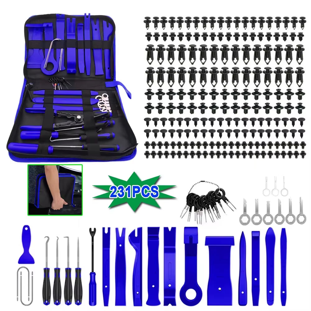 5/12/41/161/231PCS Auto Clip Pliers Fastener Remover Pry Tool Car Trim Removal Tool for Car Audio Dash Door Panel Window Molding