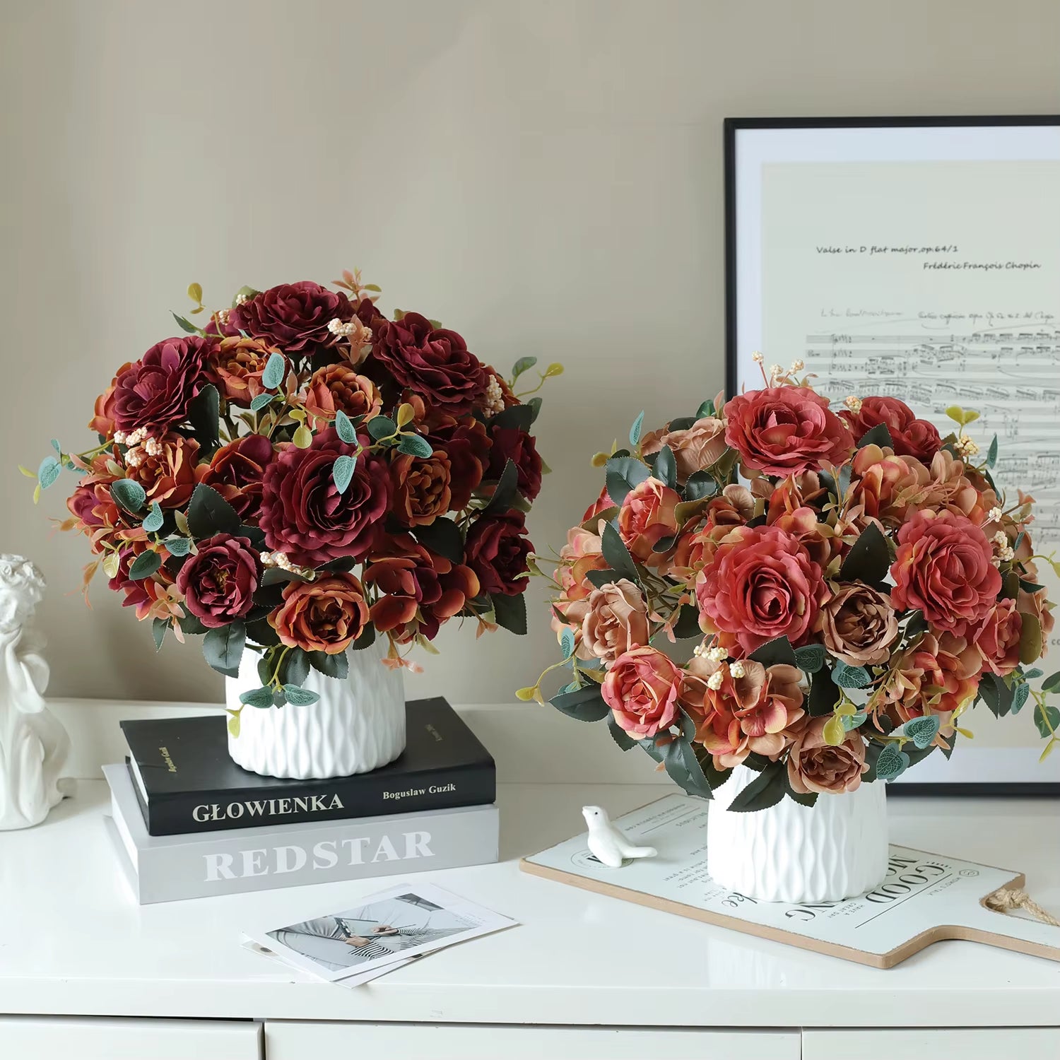 1PC Fall Artificial Peony Flowers Silk Hydrangea Rose Living Room Home Vase Garden Wedding Bridal Bouquet Diy Party Decoration