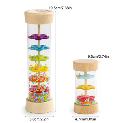 Montessori Baby Rain Stick Rainbow Hourglass Rain Music Rattle Baby Educational Toy Rainmaker Montessori Sensory Toys for Kids