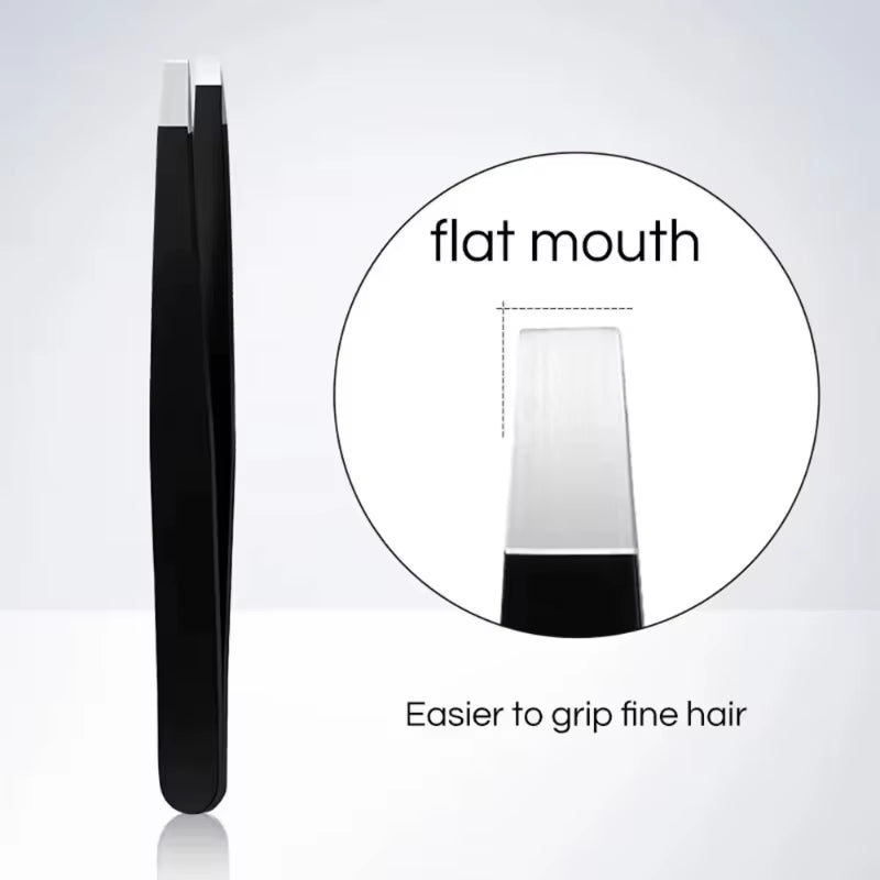 Stainless Steel Eyebrow Tweezers - Precision Hair Removal and Shaping Tool for Women and Men - Durable and Comfortable Grip
