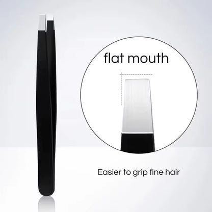 Stainless Steel Eyebrow Tweezers - Precision Hair Removal and Shaping Tool for Women and Men - Durable and Comfortable Grip