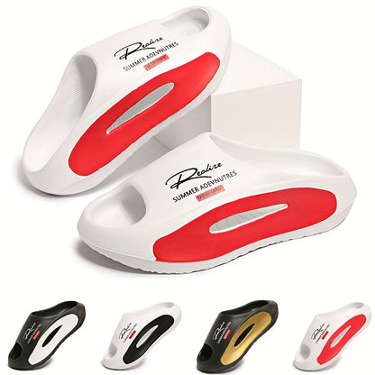 [Summer Sport Slippers] Summer Open Toe Women's Fashion Sport Slippers - EVA Material with Letter Print - Athletic Sandals with Adjustable Strap