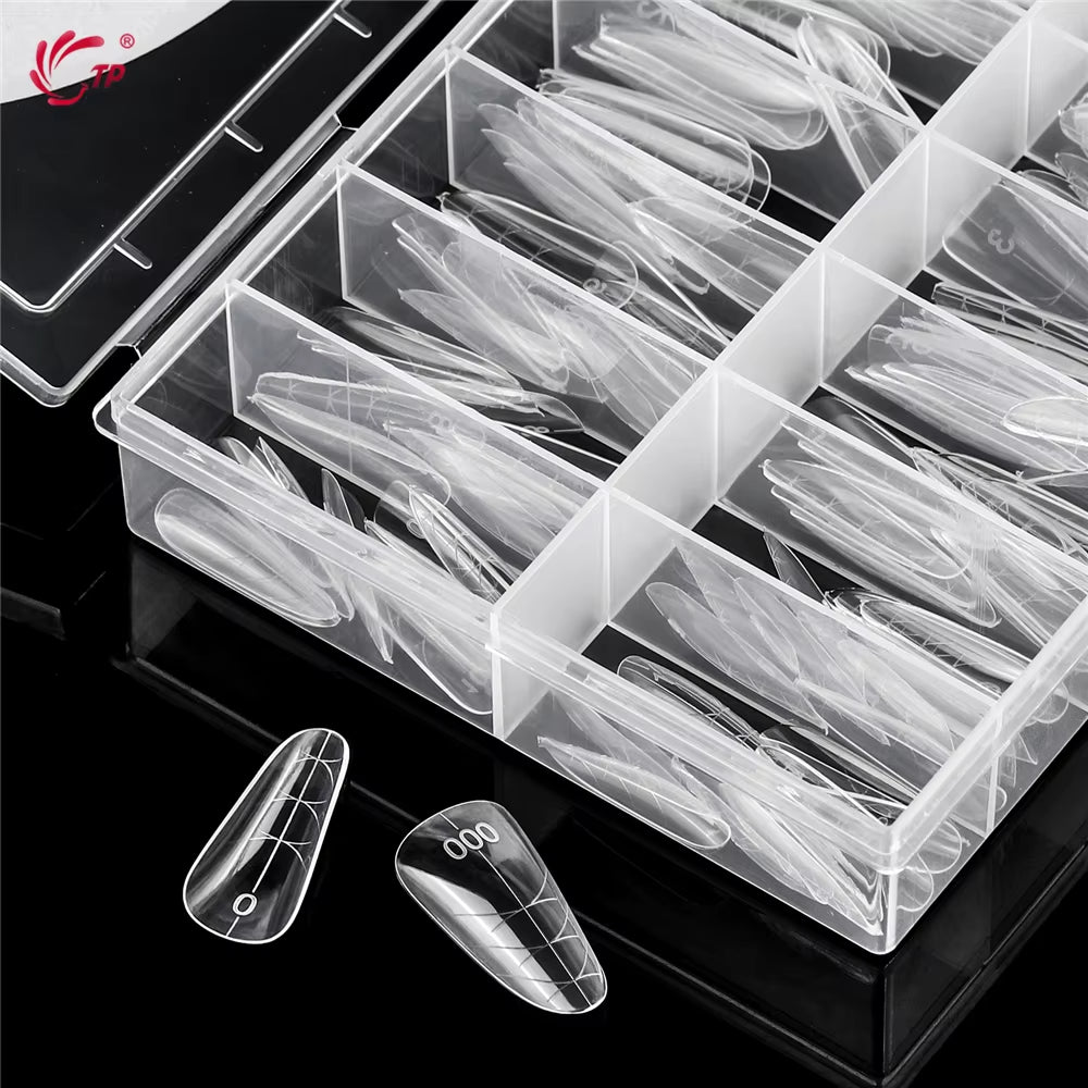 TP New Nail Dual Form Acrylic False Nail Tips Quick Building Gel Mold Reusable Nail Extension Top Forms for Poly Nail Gel 140Pcs