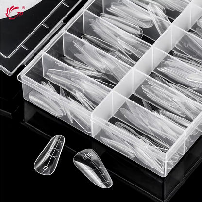 TP New Nail Dual Form Acrylic False Nail Tips Quick Building Gel Mold Reusable Nail Extension Top Forms for Poly Nail Gel 140Pcs
