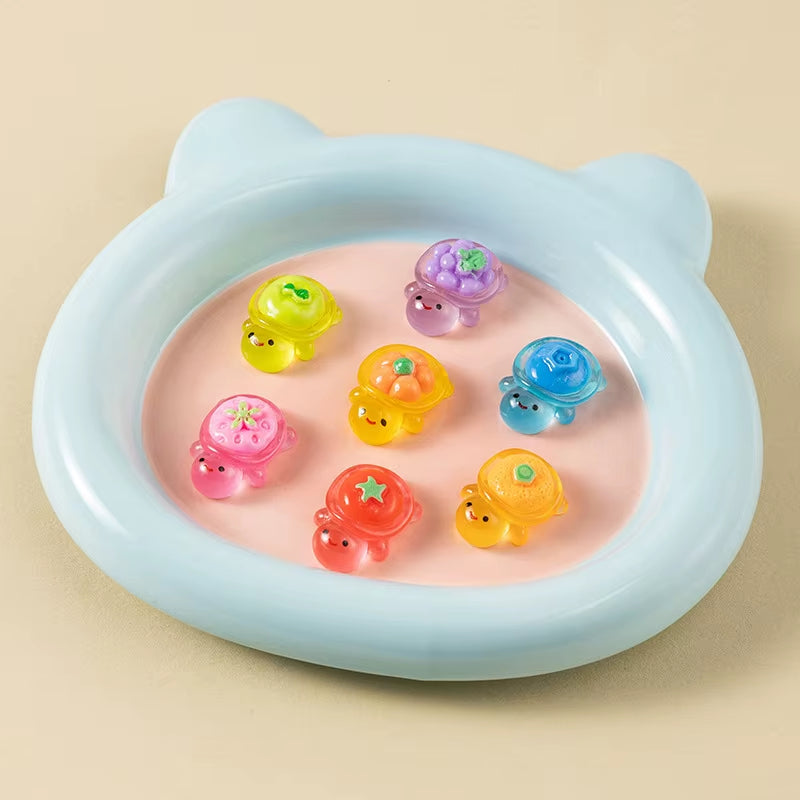 10Pcs Pcs Cute Mini Luminous Turtle Ornaments Glowing in the Dark Miniatures Turtle Micro Landscape Kids Toys Home Decor Gift