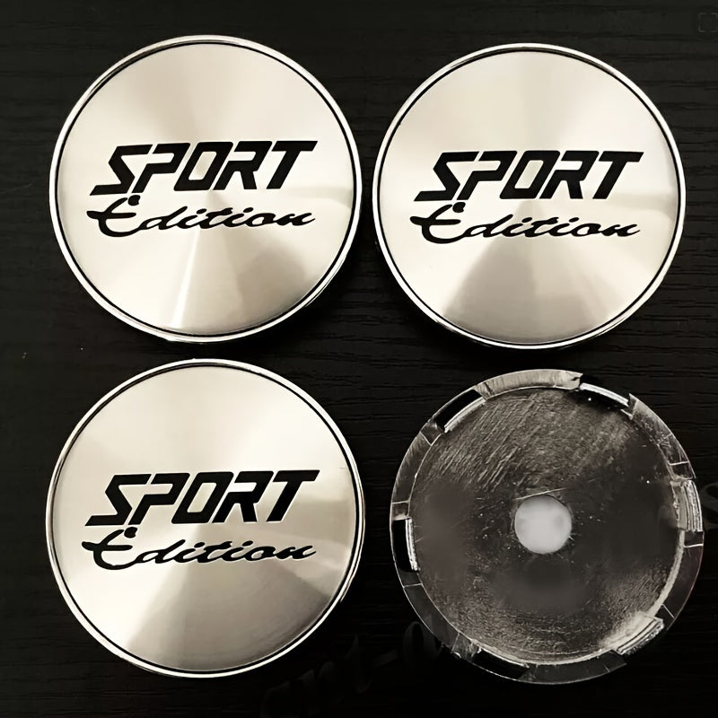 Set of 4 Sport Edition Wheel Center Hub Cap Emblem Stickers, 60Mm / 2.36 Inch Car Accessories for Vehicles Like Cars, Motorcycles, Trucks, And Suvs
